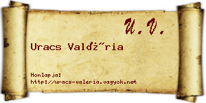 Uracs Valéria névjegykártya